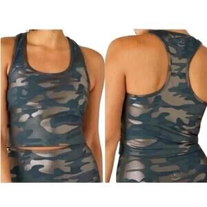 NWT Beyond Yoga Women XS & S‎ Sizes First Class Shiny Metallic Camo Cropped Tank